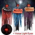 Hanging Ghost Electric Skull Light | Premium Halloween Haunted Decor