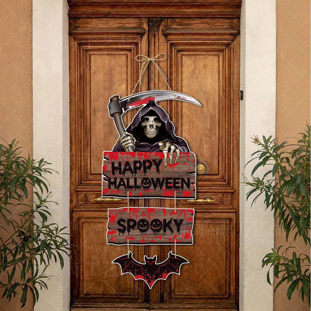 Halloween Door Hanger Set | Premium Pumpkin & Bat Decorations