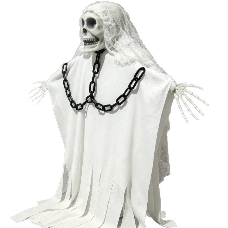 Hanging Ghost Skeleton Ornament | Premium Halloween Door Decor