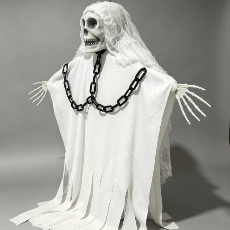 Hanging Ghost Skeleton Ornament | Premium Halloween Door Decor