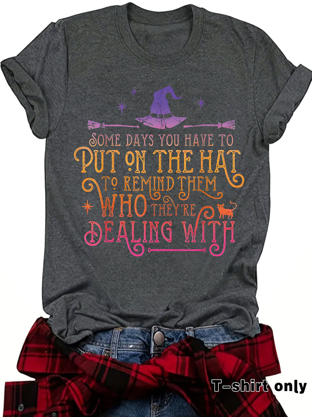 Humorous Witch Graphic Tee | Premium Halloween Short-Sleeve Shirt