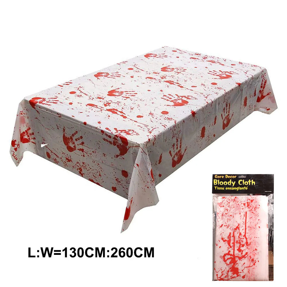 Bloody Handprint Tablecloth & Apron Set | Premium Halloween Decor